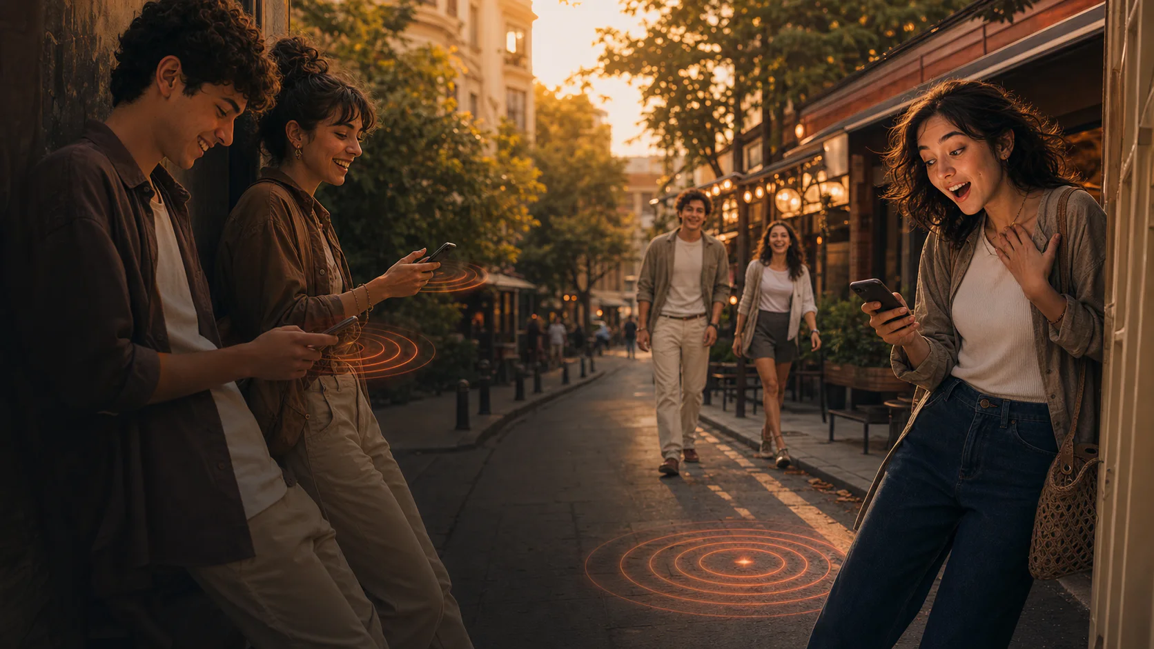 İstanbul'da telefonlarıyla dijital iz bırakan ve keşfeden gençler