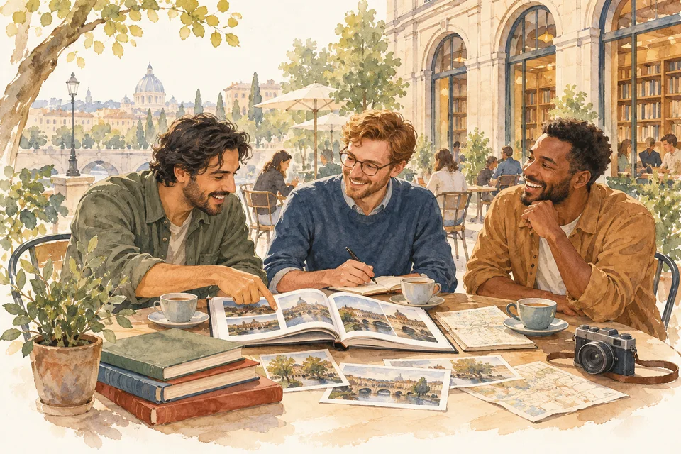 kitap üzerine konuşan arkadaşlar